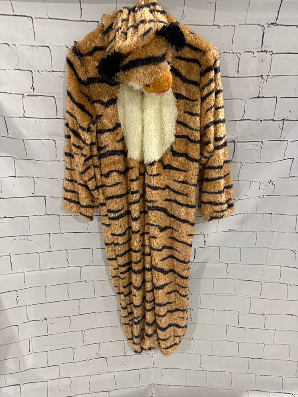 Kids Plush Tiger Hooded Onesie